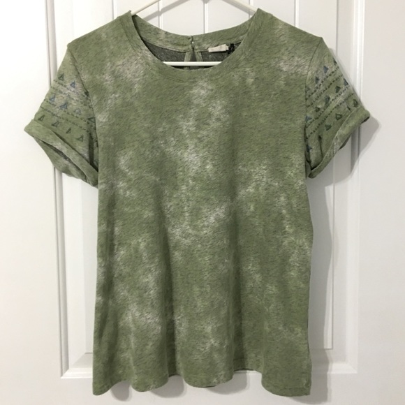 Anthropologie Tops - Anthropologie Green Marbled Tie-Dye Top